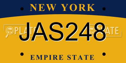 JAS248 New York License Plate