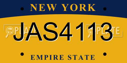 JAS4113 New York License Plate