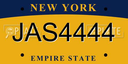 JAS4444 New York License Plate