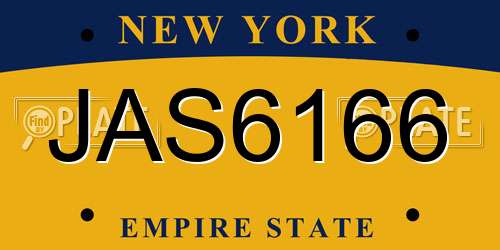 JAS6166 New York License Plate