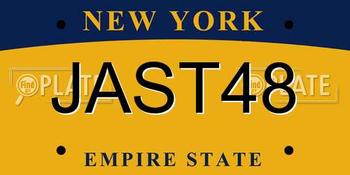 JAST48 New York License Plate