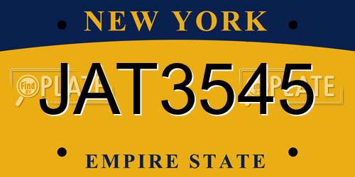 JAT3545 New York License Plate