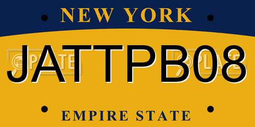 JATTPB08 New York License Plate
