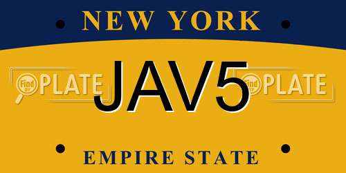 JAV5 New York License Plate
