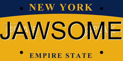 JAWSOME New York License Plate