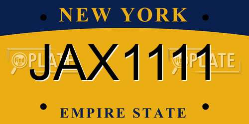 JAX1111 New York License Plate