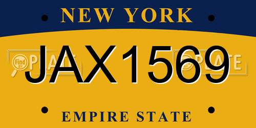 JAX1569 New York License Plate