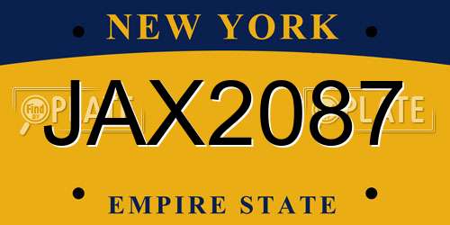 JAX2087 New York License Plate