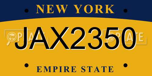 JAX2350 New York License Plate