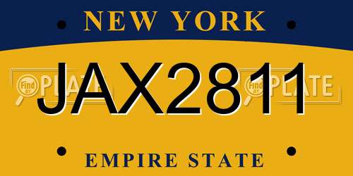 JAX2811 New York License Plate
