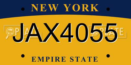 JAX4055 New York License Plate