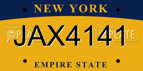 JAX4141 New York License Plate