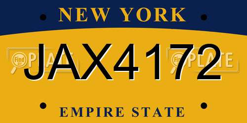 JAX4172 New York License Plate