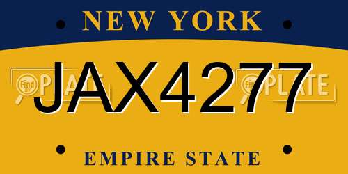 JAX4277 New York License Plate