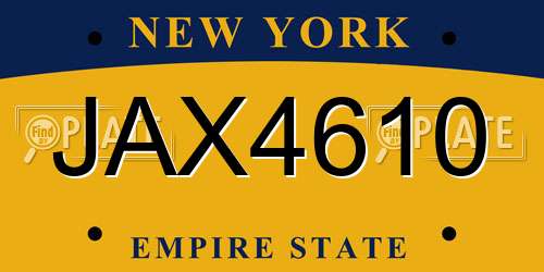 JAX4610 New York License Plate