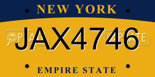 JAX4746 New York License Plate