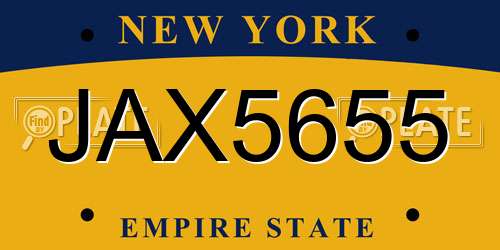 JAX5655 New York License Plate