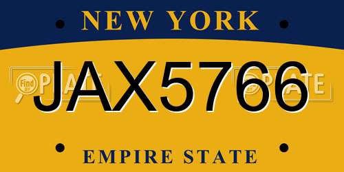 JAX5766 New York License Plate