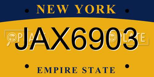 JAX6903 New York License Plate