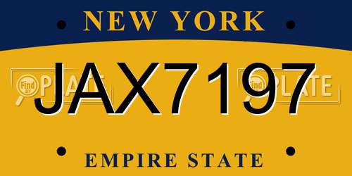 JAX7197 New York License Plate