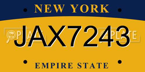 JAX7243 New York License Plate