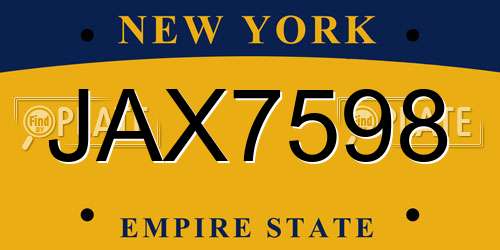 JAX7598 New York License Plate