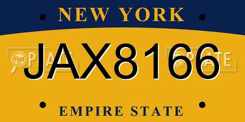 JAX8166 New York License Plate