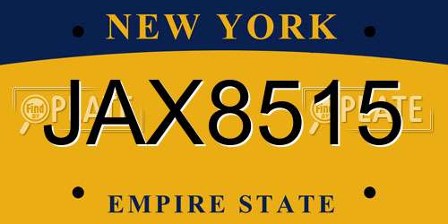 JAX8515 New York License Plate