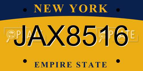JAX8516 New York License Plate