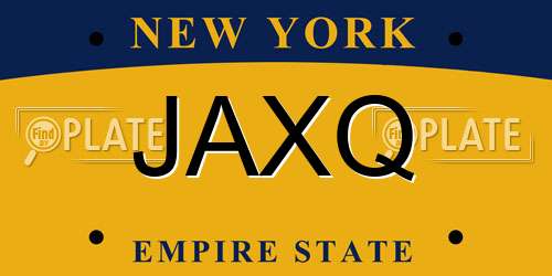 JAXQ New York License Plate