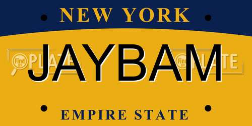 JAYBAM New York License Plate