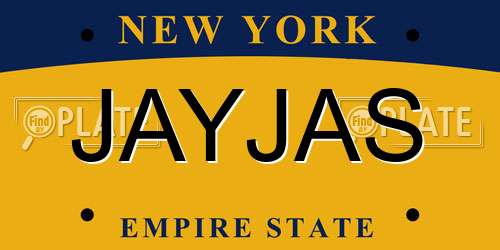 JAYJAS New York License Plate