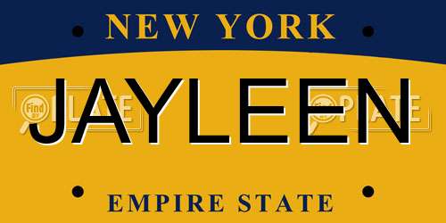 JAYLEEN New York License Plate