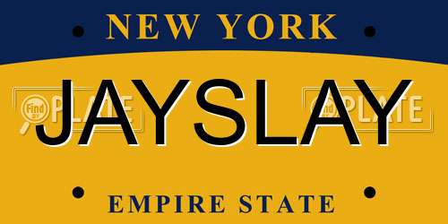 JAYSLAY New York License Plate