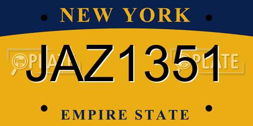 JAZ1351 New York License Plate
