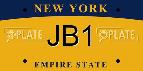 JB1 New York License Plate