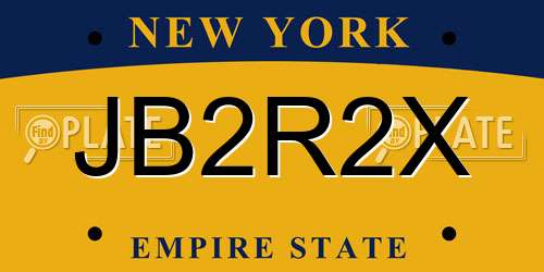 JB2R2X New York License Plate
