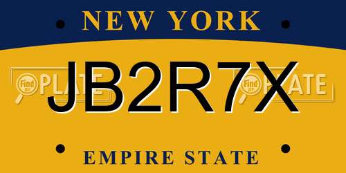 JB2R7X New York License Plate