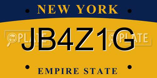 JB4Z1G New York License Plate