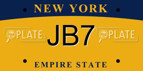 JB7 New York License Plate