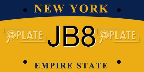 JB8 New York License Plate
