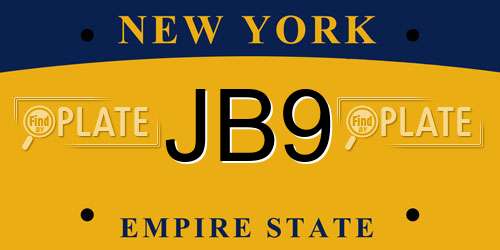JB9 license plate in NY state