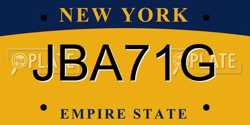 JBA71G New York License Plate