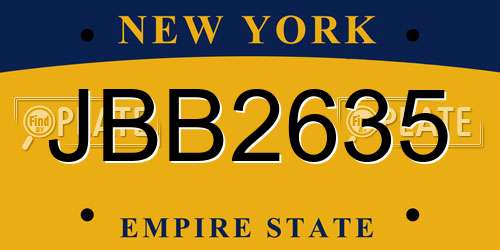 JBB2635 New York License Plate