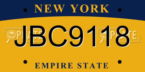 JBC9118 New York License Plate
