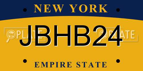 JBHB24 New York License Plate