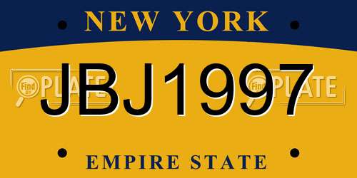 JBJ1997 New York License Plate