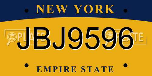 JBJ9596 New York License Plate