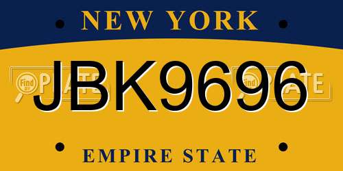 JBK9696 New York License Plate