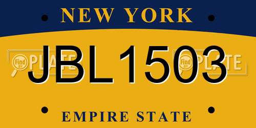JBL1503 New York License Plate